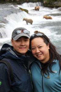 Leslie and Thomas with Kodiak Bears
