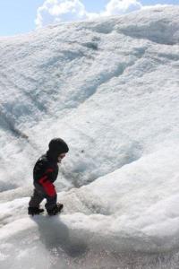 youngest trekker on a glacier